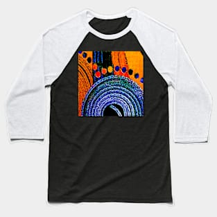 Concentric Contrast Blue & Orange Baseball T-Shirt